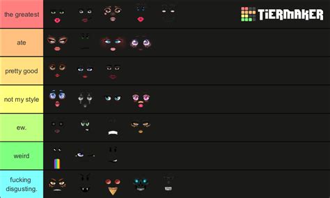 roblox toy code faces Tier List (Community Rankings) - TierMaker