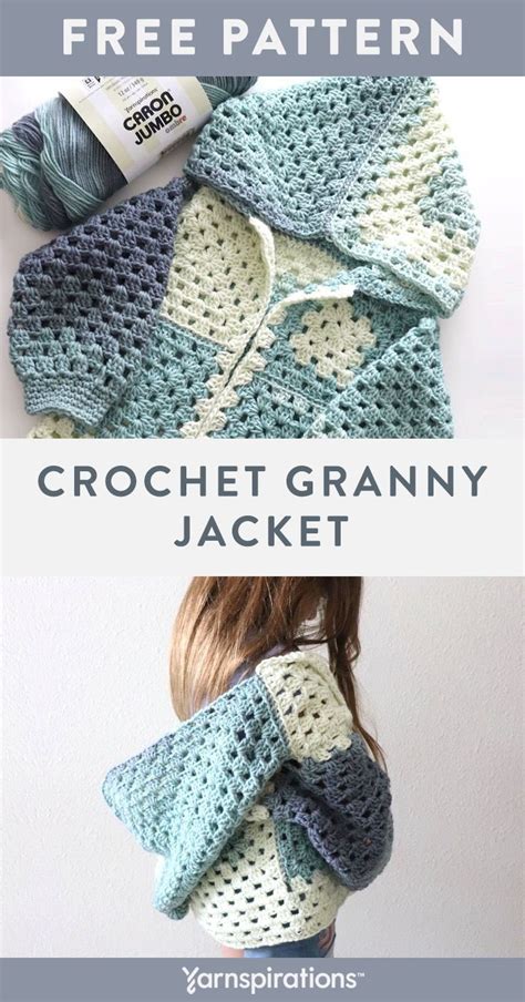 Free Crochet Granny Jacket Pattern Using Caron Jumbo Ombre Yarn