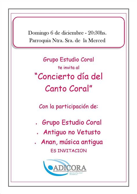 Brindar N El Concierto D A Del Canto Coral