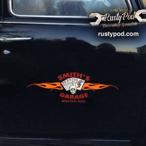 Personalized Motorcycle Hot Rod Garage Sticker 11026 Rustypod Store