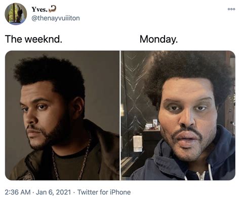 Monday The Weeknds Plastic Surgery Face Know Your Meme