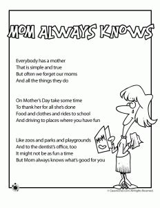 Mother’s Day Kids Poems | Woo! Jr. Kids Activities : Children's Publishing