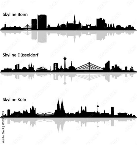 Skylines Bonn Köln und Düsseldorf Stock Vector Adobe Stock