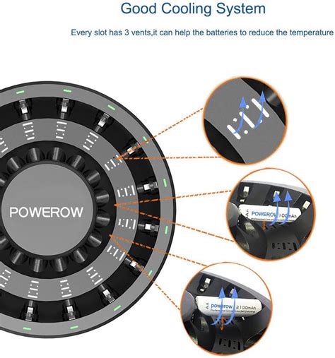 Powerowl Bay Aa Aaa Cargador De Bater A Actualizado Carga De Alta