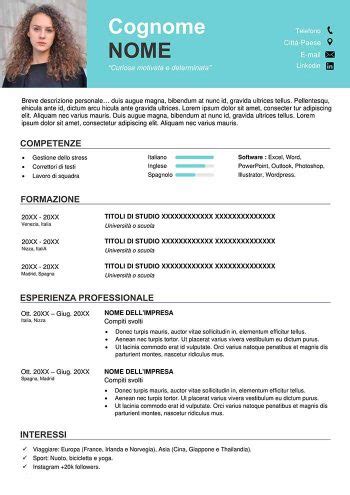 Cv Europass Modello Da Compilare Modello Template Curriculum Vitae