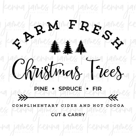 Farm Fresh Christmas Trees Svg Farm Fresh Svg Christmas Etsy