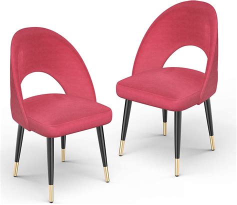 Mecor Modern Velvet Dining Chairs Set of 2, Velvet Upholstered Side ...