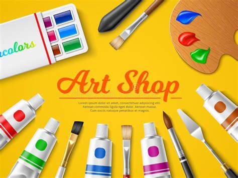 Realistic Painter Tools Artistic Materials And Accessories Hobby And