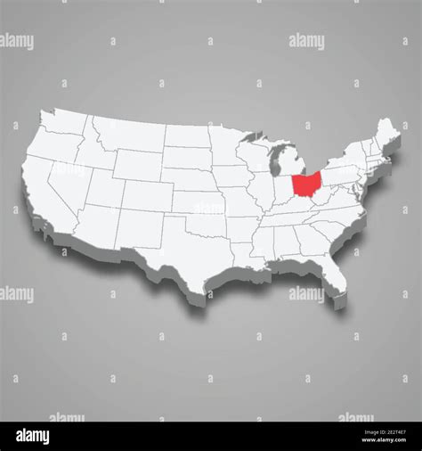 Ubicaci N Del Estado De Ohio Dentro Del Mapa Isom Trico D De Los