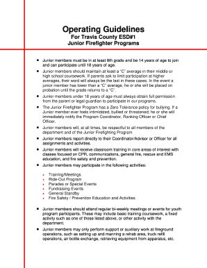 Fillable Online Standard Operating Guidelines Travis County Emergency