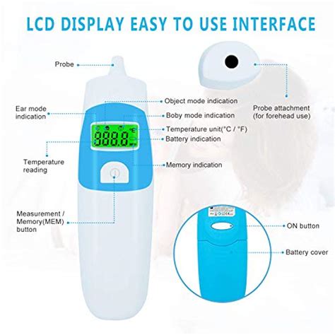 Thermometer Infrared Non Contact For Forehead And Ears Medical Fda Cleared 510k Certification