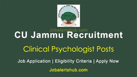 Cu Jammu Clinical Psychologist 2024 Job Notification