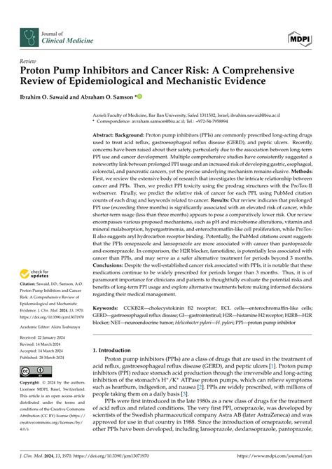 Pdf Proton Pump Inhibitors And Cancer Risk A Comprehensive Review Of