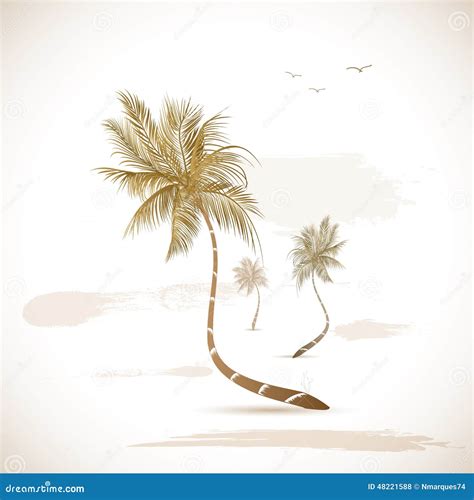 Palm Tree Grunge Illustration Stock Vector Illustration Of Element