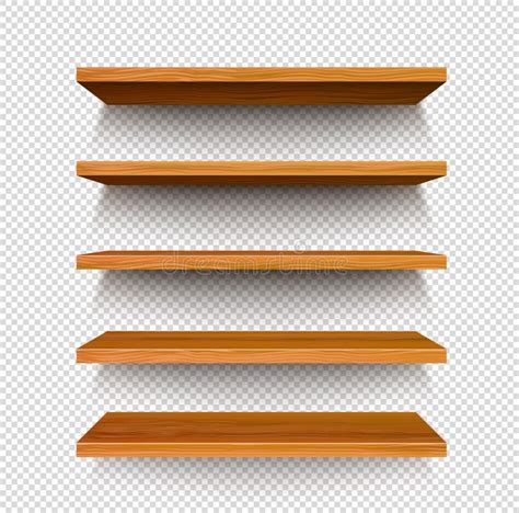 Wooden Shelf Transparent Background Stock Illustrations 714 Wooden