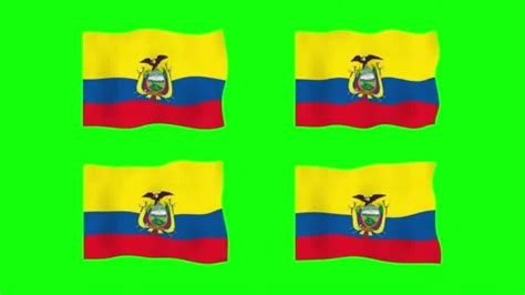 Ecuador Waving Flag 2D Animation On Gree Stock Video Pond5