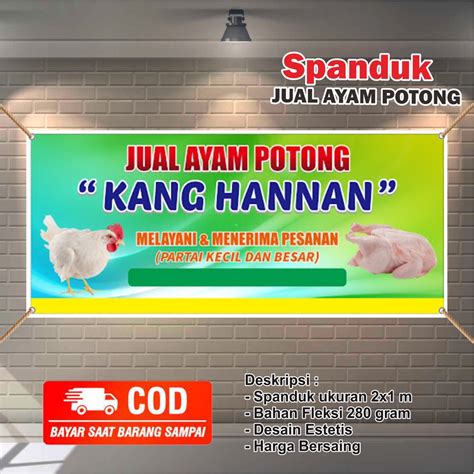 Jual Spanduk Banner Jual Ayam Potong Murah 2x1m Shopee Indonesia