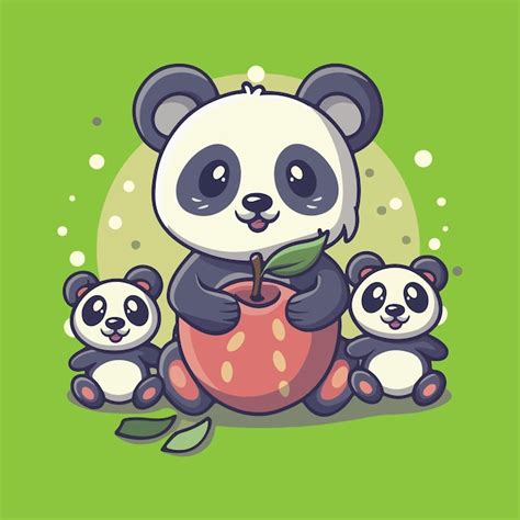 Premium Vector Cute Panda Cartoon Royalty