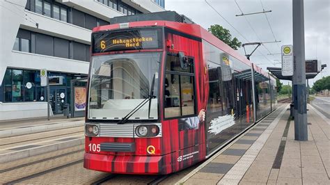 Mitfahrt in der Linie 6 von Hbf bis Hohenstücken Nord im MGT6D 105 mit