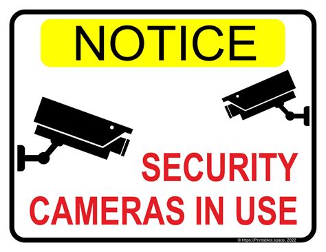 Security Cameras In Use Printable Sign Free Printables