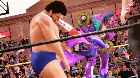 Wwe K Asuka Vs Andre The Giant Intergender Wrestling Youtube