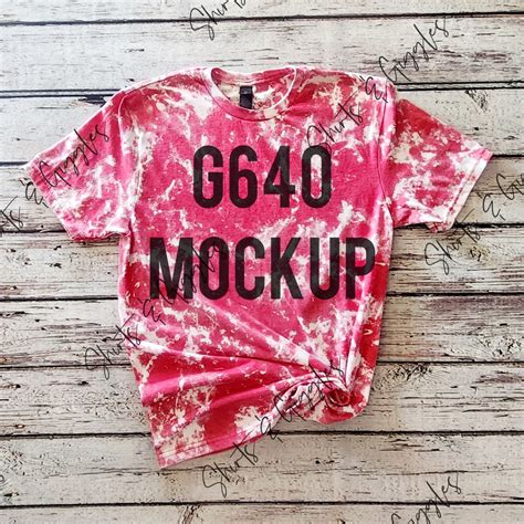 Gildan Acid Wash Shirt Mockup Heather Red Mockup Gildan Mockups