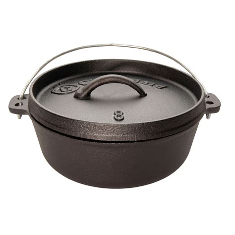 8 Pre Seasoned 2 Quart Dutch Oven Without Legs Campmaid