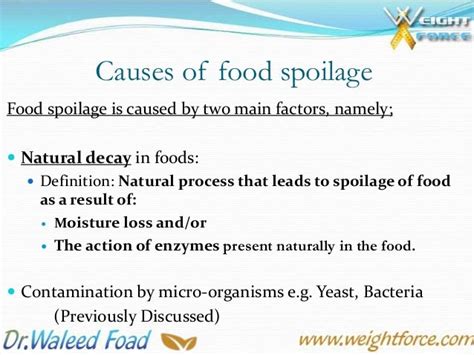 5th Lecture Food Spoilage Overview