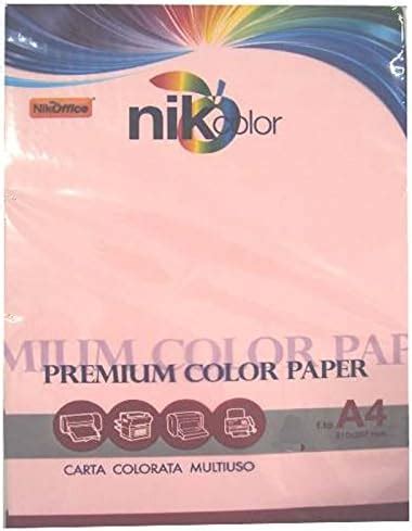 Risma Carta Colorata Fogli A Rosa Gr X Mm Inkset Laser