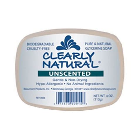 Clearly Natural Glycerine Soap, Unscented - 4 Oz - Walmart.com