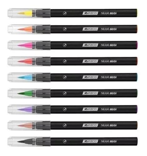 Marcador Punta Pincel X 10 Fibras Para Lettering Brush Ezco MercadoLivre