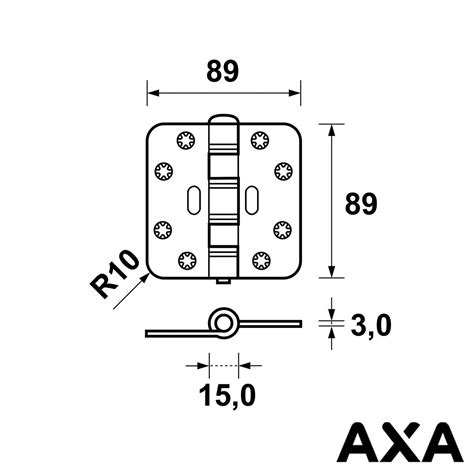 Axa Smart Easyfix Scharnier X Mm Ronde Hoek Zwart