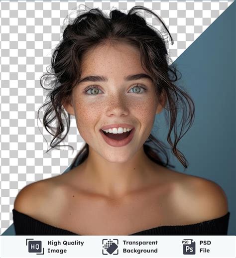 Premium Psd Portrait Of An Excited Attractive Brunette Woman Isolated