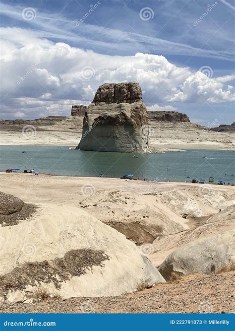 Lone Rock Beach In White Waters Lake Powell Utah Stock Image Image