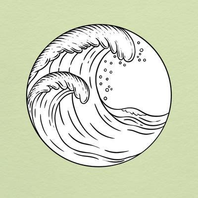 Ocean Waves Outline Sticker Overlay Free PNG Sticker Rawpixel