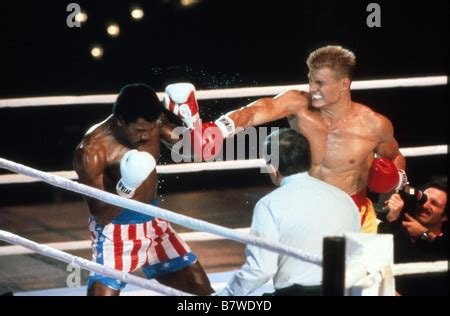 USA Carl Weathers And Dolph Lundgren In A Scene From C MGM UA Film