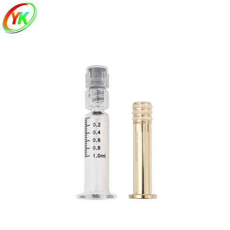 Prefilled Ml Oil Distillates Glass Syringe With Gold Metal Plunger