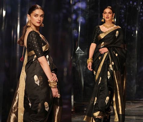 Aditi Rao Hydari S Black Saree Style Is Beyond Stunning