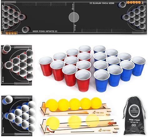 Tulyra 8 Foot Beer Pong Table Matbeer Pong Setdrinking Games For