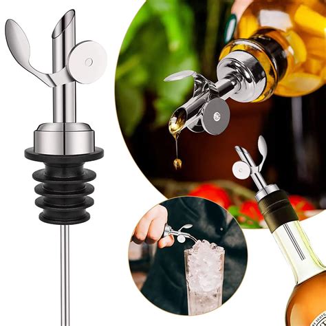 Wine Pourer 2 Pcs Weighted Stainless Steel Bottle Pourers Self Closing