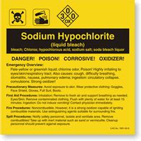 Right To Know Chemical Sodium Hypochlorite Label SKU LB 1584 116