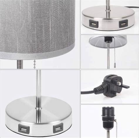 Seealle Usb Beside Table Lamp With Usb Fast Charging Port Bedside