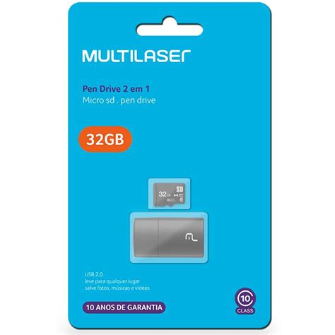 Cartão de memória micro SD 32GB Classe 10 Leitor USB MC163 Multi