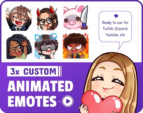 3x Custom Animated Emotes / Animation Emoji for Twitch - Etsy