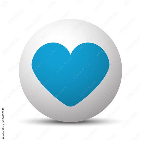 Blue Heart Icon On Sphere On White Background Stock Vector Adobe Stock