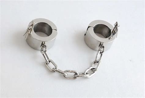 Super Heavy High 6cm Stainless Steel Shackle With Chain Sex Bondage Restraints Bdsm Fetish