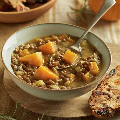 Sopa De Lentejas Con Calabaza