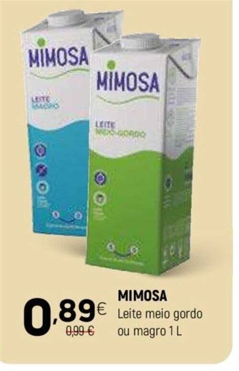 Promoção MIMOSA Leite meio gordo ou magro 1 L em Coviran