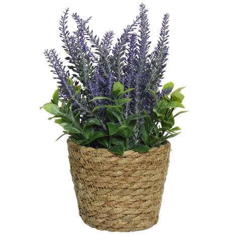 Everlands Lavendel Kunstplant In Plantenmand Paars D12 X H26 Cm