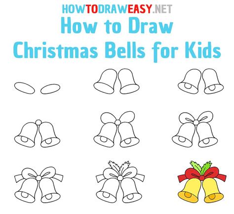 How To Draw Christmas Bells Step By Step Easy Christmas Drawings